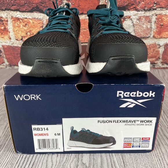 Reebok Women's Fusion Flexweave Safety Toe Athletic Work Shoe, Heritage Teal, 6 - Picture 7 of 7